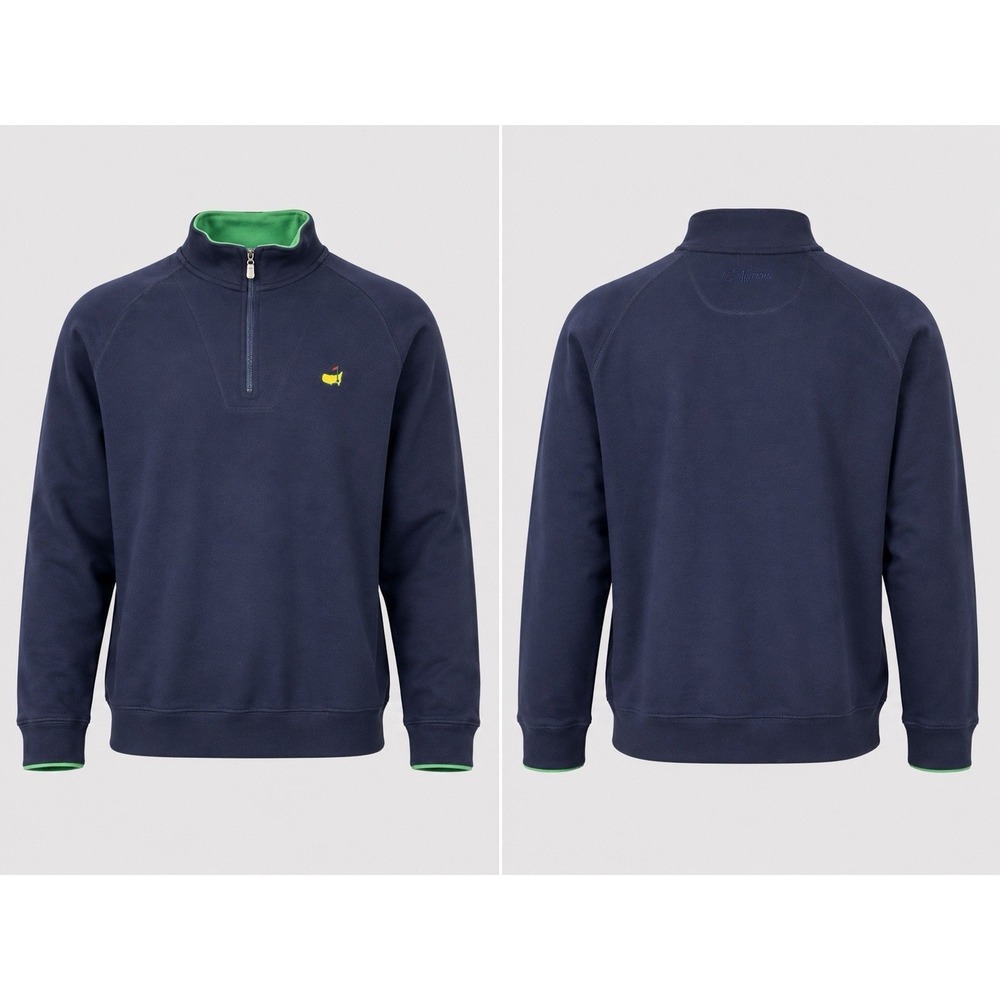 Bobby Jones Players Masters Quarter Zip Pullover Large Pima Cotton NAVY